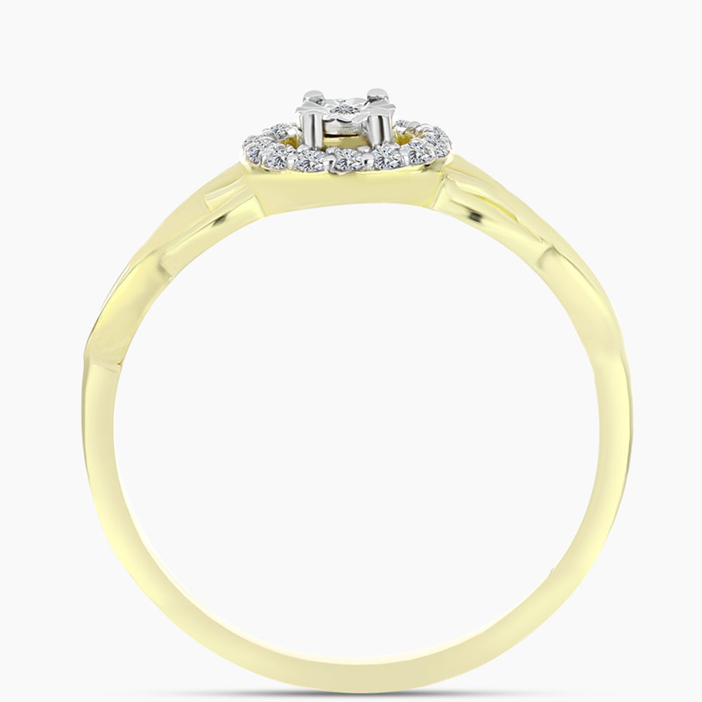 Goldplattierter Silberring mit weißem Diamant und weißem Topas 2 