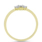 Goldplattierter Silberring mit weißem Diamant und weißem Topas