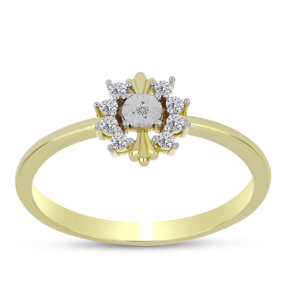Goldplattierter Silberring mit weißem Diamant und weißem Topas 3 