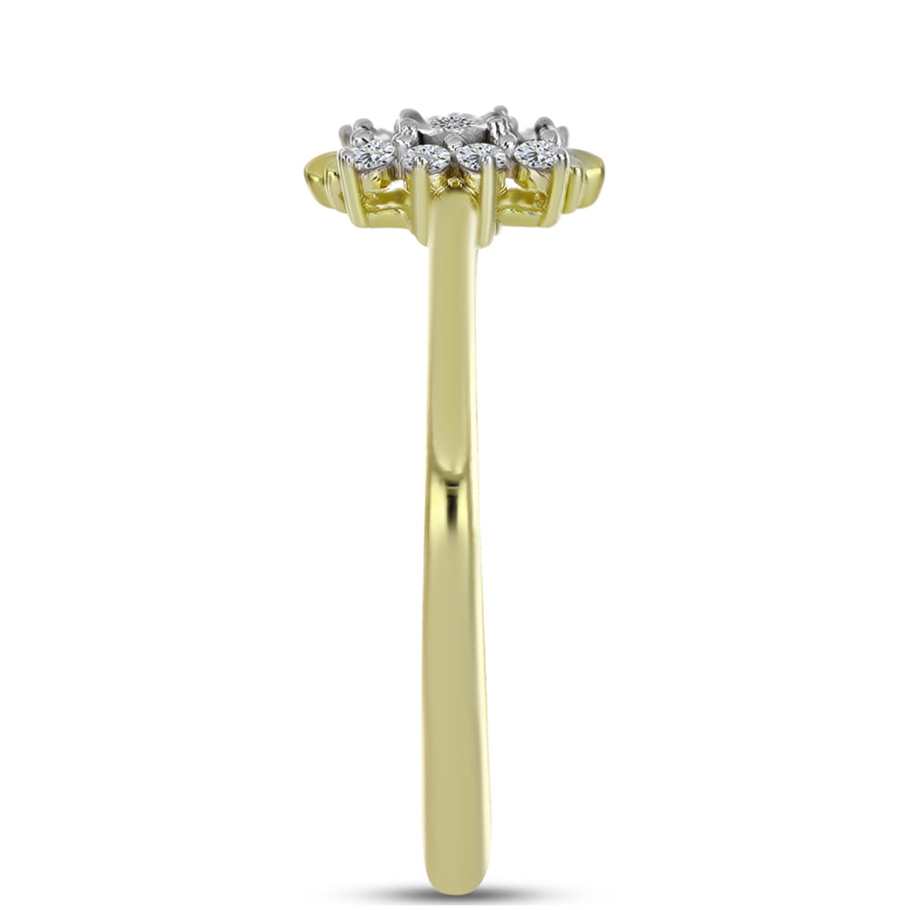 Goldplattierter Silberring mit weißem Diamant und weißem Topas 4 