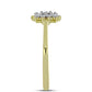 Goldplattierter Silberring mit weißem Diamant und weißem Topas