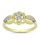 Goldplattierter Silberring mit weißem Diamant und weißem Topas