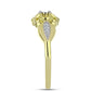 Goldplattierter Silberring mit weißem Diamant und weißem Topas