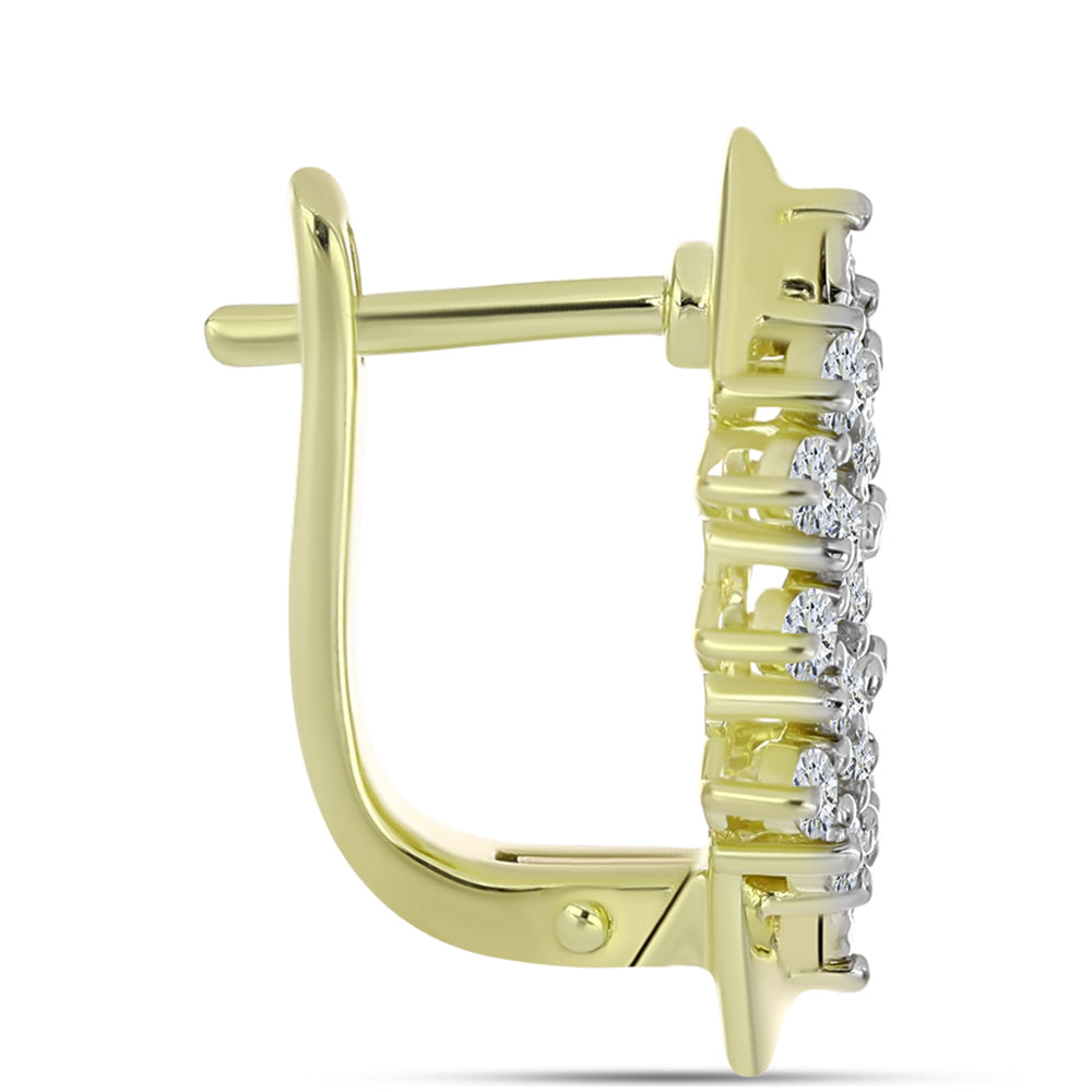 Goldplattierte Silberohrringe mit weißem Diamant und weißem Topas 4 