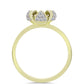 Goldplattierter Silberring mit weißem Diamant und weißem Topas