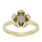Goldplattierter Silberring mit weißem Diamant und weißem Topas