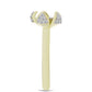 Goldplattierter Silberring mit weißem Diamant und weißem Topas