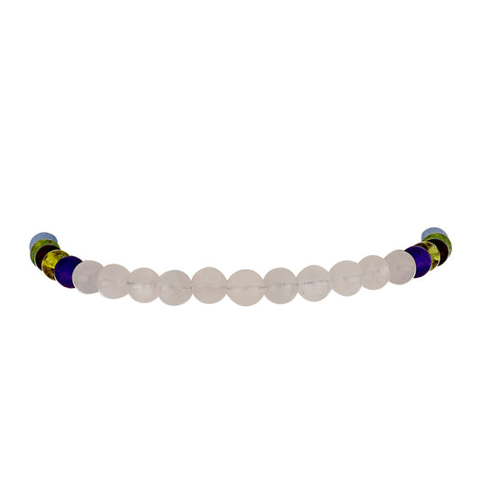 Goldplattiertes Silberarmband mit Regenbogenmondstein und marokkanischem Amethyst