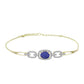 Goldplattiertes Silberarmband mit lila Druse und weißem Topas