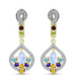 Goldplattierte Silberohrringe mit Regenbogenmondstein und marokkanischem Amethyst