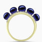 Goldplattierter Silberring mit schwarzer Süßwasserperle und weißem Topas