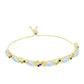 Goldplattiertes Silberarmband mit Regenbogenmondstein und marokkanischem Amethyst