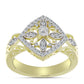 Goldplattierter Silberring mit weißem Diamant und weißem Topas