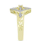 Goldplattierter Silberring mit weißem Diamant und weißem Topas
