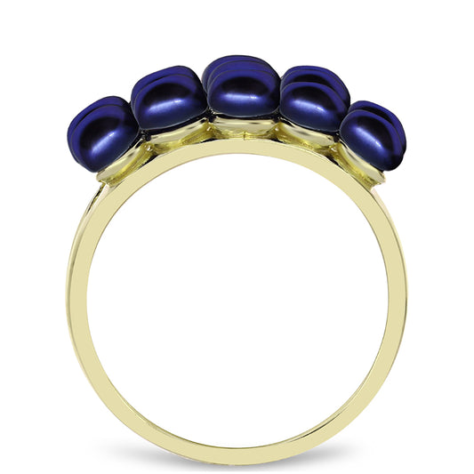 Goldplattierter Silberring mit schwarzer Süßwasserperle