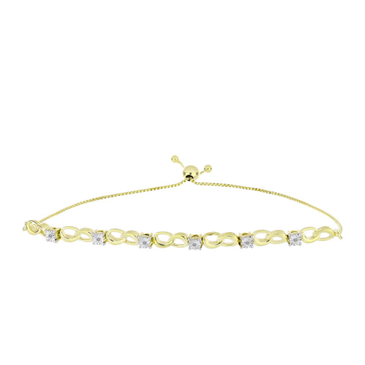 Goldplattiertes Silberarmband mit weißem Diamant