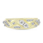 Goldplattierter Silberring mit weißem Diamant und weißem Topas