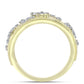 Goldplattierter Silberring mit weißem Diamant und weißem Topas