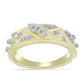 Goldplattierter Silberring mit weißem Diamant und weißem Topas