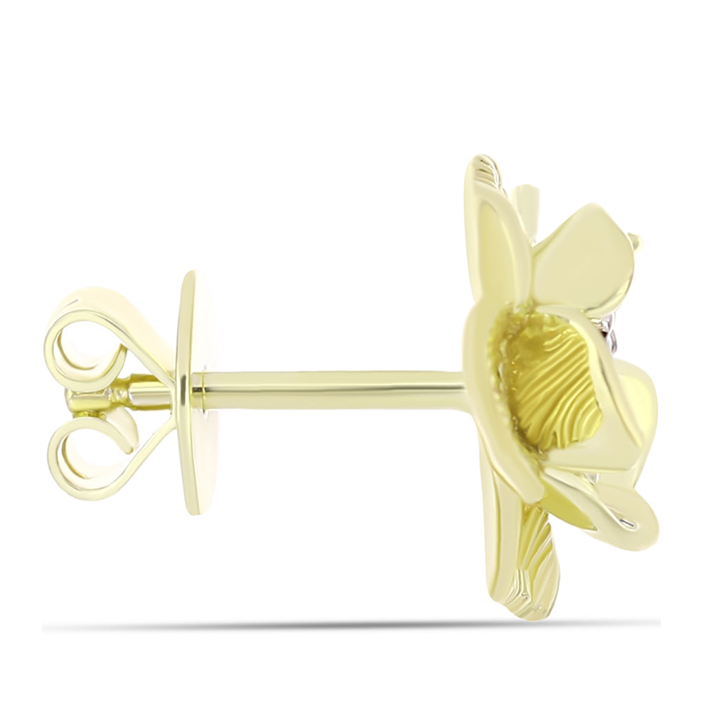 Goldplattierte Silberohrringe mit weißem Diamant 2 