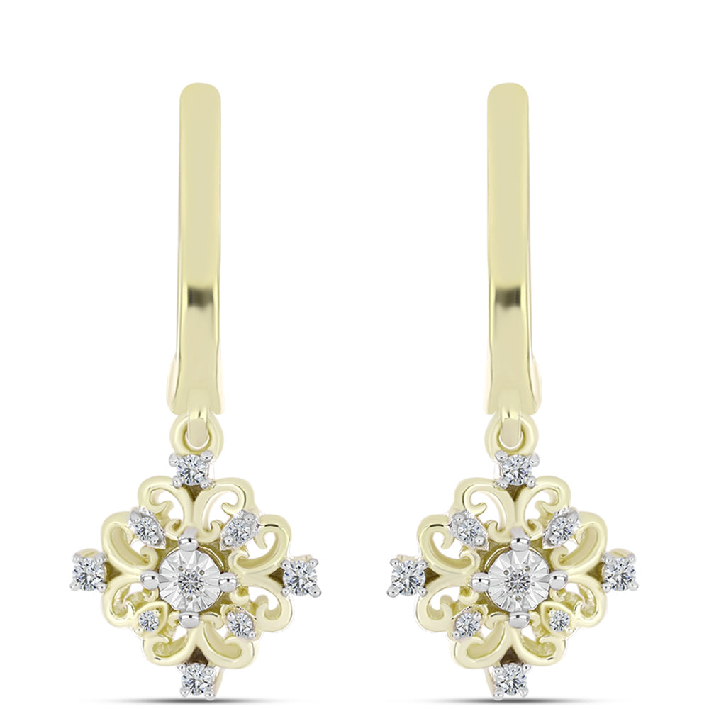 Goldplattierte Silberohrringe mit weißem Diamant und weißem Topas 1 