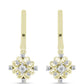Goldplattierte Silberohrringe mit weißem Diamant und weißem Topas