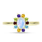 Goldplattierter Silberring mit Regenbogenmondstein und marokkanischem Amethyst