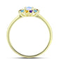 Goldplattierter Silberring mit Regenbogenmondstein und marokkanischem Amethyst