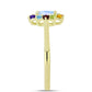 Goldplattierter Silberring mit Regenbogenmondstein und marokkanischem Amethyst