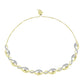 Goldplattiertes Silberarmband mit weißem Diamant und weißem Topas