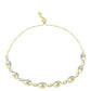 Goldplattiertes Silberarmband mit weißem Diamant und weißem Topas