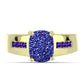Goldplattierter Silberring mit lila Druse und marokkanischem Amethyst