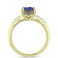 Goldplattierter Silberring mit lila Druse und marokkanischem Amethyst