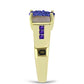 Goldplattierter Silberring mit lila Druse und marokkanischem Amethyst