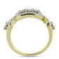 Goldplattierter Silberring mit weißem Diamant und weißem Topas
