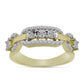 Goldplattierter Silberring mit weißem Diamant und weißem Topas