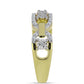 Goldplattierter Silberring mit weißem Diamant und weißem Topas