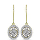 Goldplattierte Silberohrringe mit weißem Diamant und weißem Topas