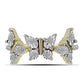 Goldplattierter Silberring mit weißem Diamant und weißem Topas