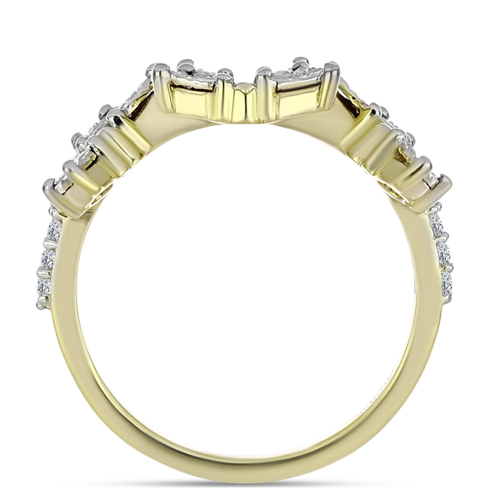 Goldplattierter Silberring mit weißem Diamant und weißem Topas 6 