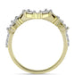 Goldplattierter Silberring mit weißem Diamant und weißem Topas