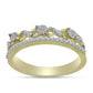 Goldplattierter Silberring mit weißem Diamant und weißem Topas