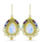 Goldplattierte Silberohrringe mit Regenbogenmondstein und marokkanischem Amethyst