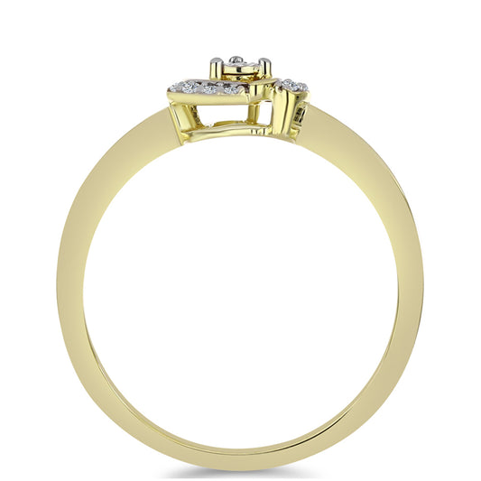 Goldplattierter Silberring mit weißem Diamant und weißem Topas