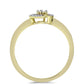 Goldplattierter Silberring mit weißem Diamant und weißem Topas