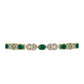 Goldplattiertes Silberarmband mit grünem Achat und weißem Topas