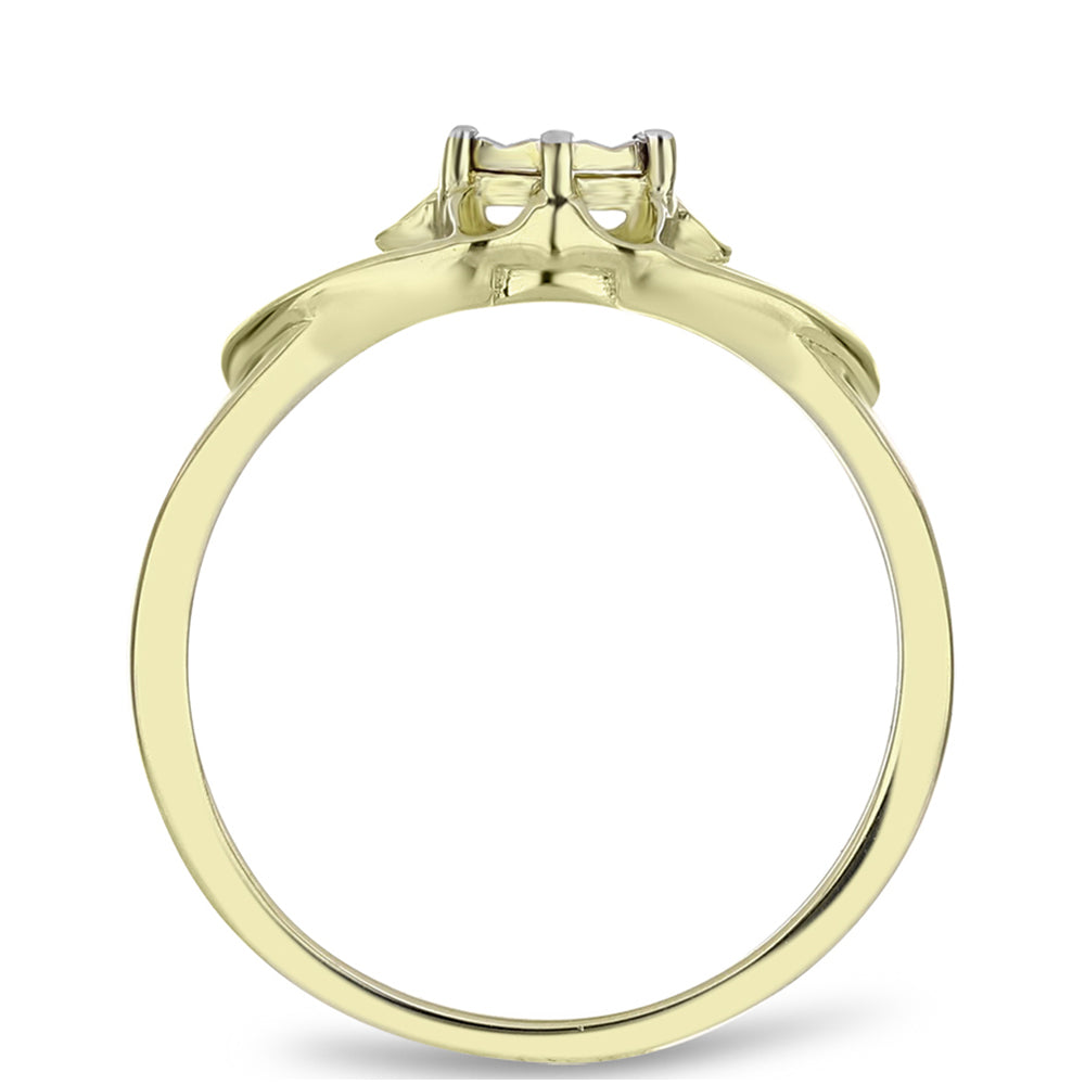 Goldplattierter Silberring mit weißem Diamant 6 