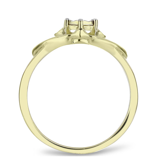 Goldplattierter Silberring mit weißem Diamant