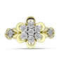 Goldplattierter Silberring mit weißem Diamant