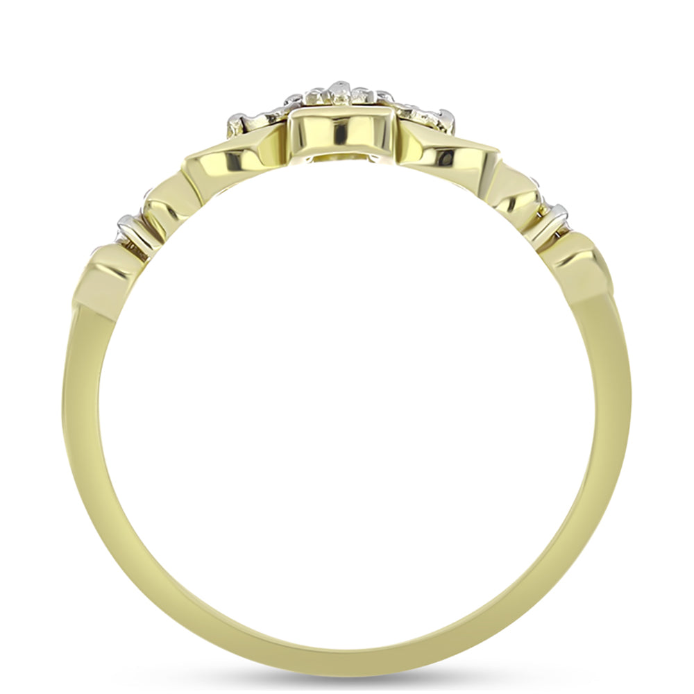 Goldplattierter Silberring mit weißem Diamant 6 